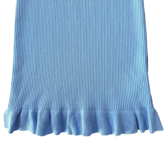 NWT J. Crew Supersculpt Ruffle Neck Mini Sweater Dress in Pale Seascape Size XS - Picture 9 of 12